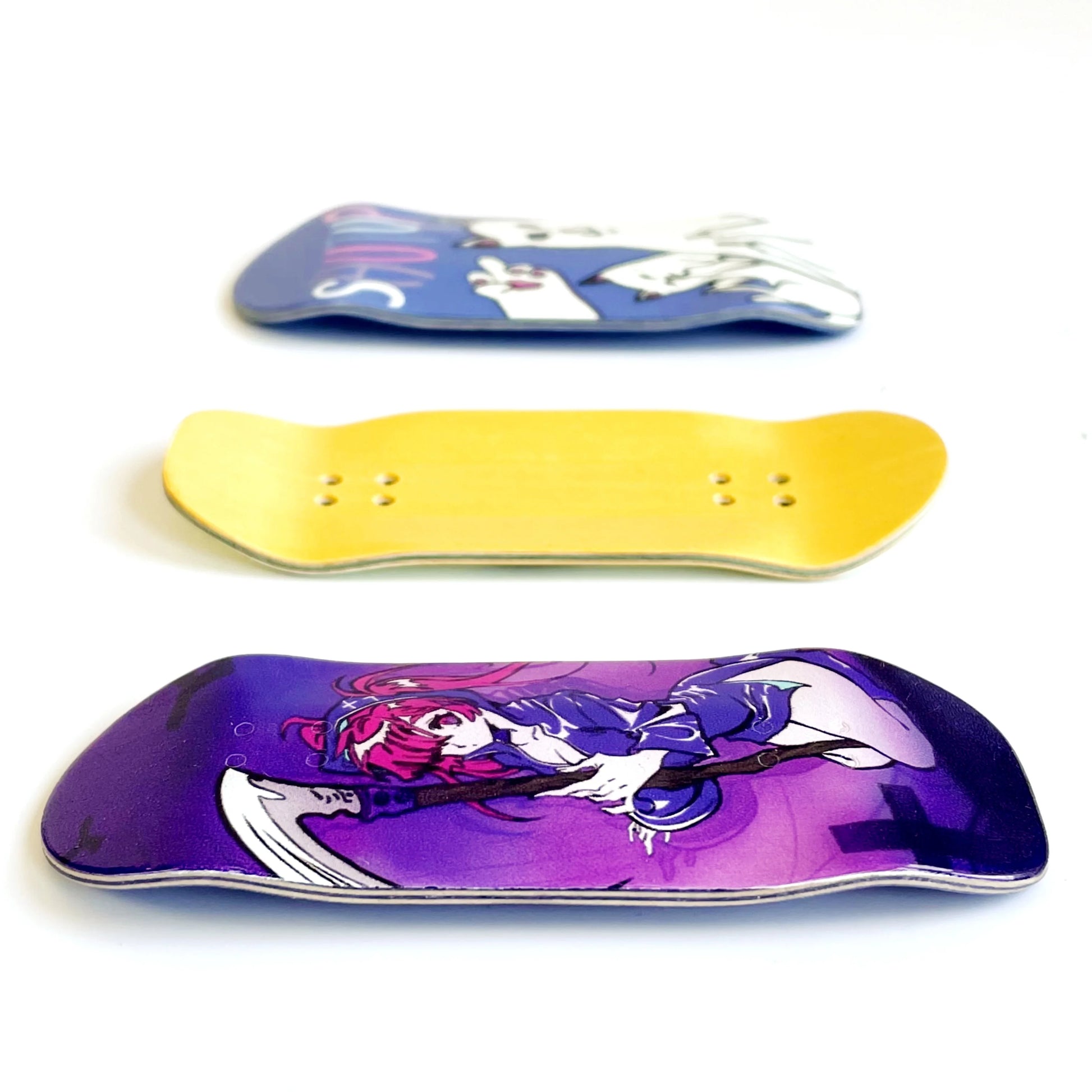 35Mm Fingerboard Deck New Shape with Real Wear Graphic for Professional Finger Skateboard